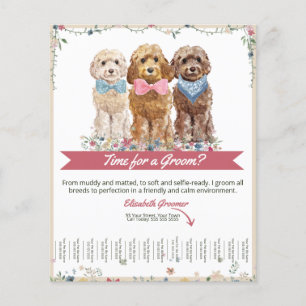 Lámina Volante de láminas de perrito adorable Groomer