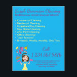 Lámina Volante de limpieza de Blue Girl House Maid<br><div class="desc">Volante de limpieza de Blue Girl House Maid</div>