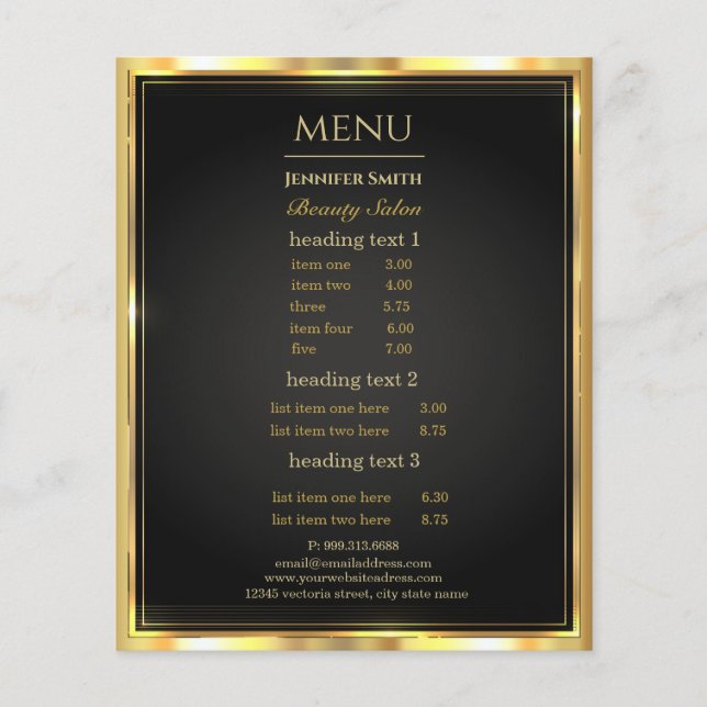 Lámina Volante de Makeup Artist Black Gold (Anverso)