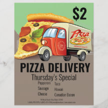 Volante de negocios de entrega de pizza