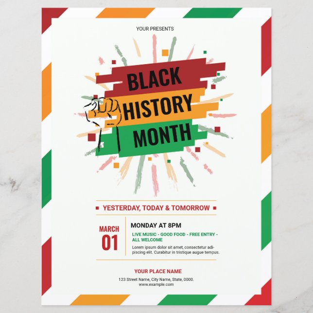 Lámina Volante del mes de la historia negra (Anverso)