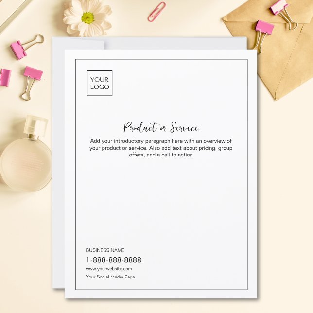 Lámina Volante mínimo para marketing comercial en blanco (Subido por el creador)