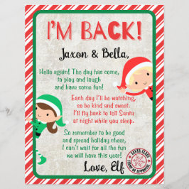 Lámina Volví Navidades Elf Arrival Letter