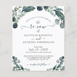 Lámina Vow Renewal Eucalyptus Greenery Budget Invitación