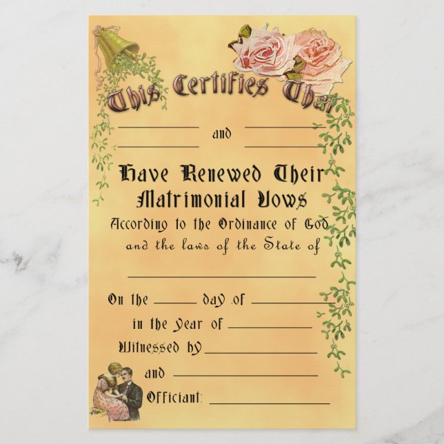 Lámina Vow Reneware Certificate - Personalizable, Frameab (Anverso)