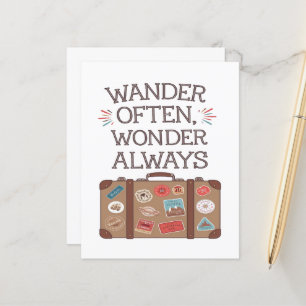 Lámina Wander A Menudo, Wonder Always Travel Cita