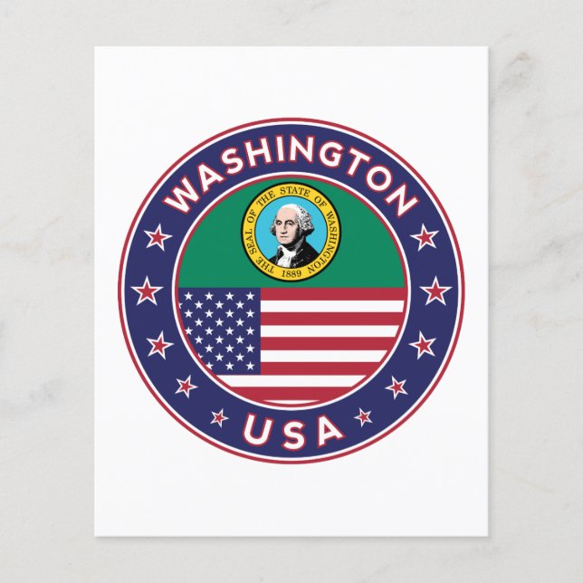 Lámina Washington sticker, phone case, tote bag (Anverso)
