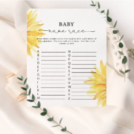 Lámina Watercolo girasol juego de raza de bebé