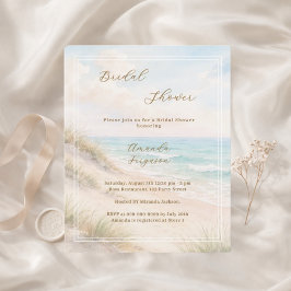 Lámina Watercolor beach dunes Bridal Shower invitation