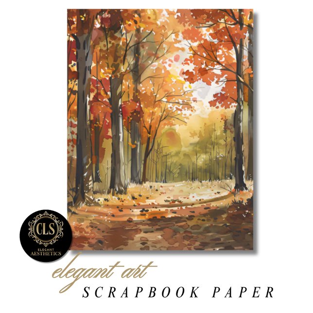 Lámina Watercolor Fall Forest Scrapbook Paper  (Subido por el creador)