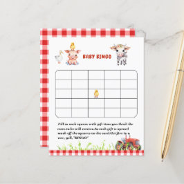 Lámina Watercolor Farm Birday Party baby ducha juego