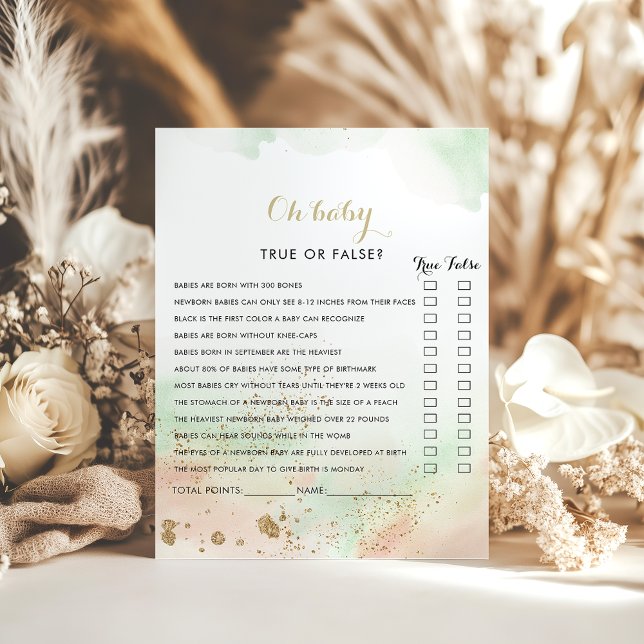 Lámina Watercolor Gold Confetti Oh Juego de Baby Shower (Subido por el creador)