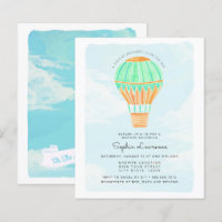 Watercolor Hot Air Balloon Baby Shower