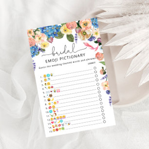 Lámina Watercolor Hydrangea Floral Bridal Shower Game