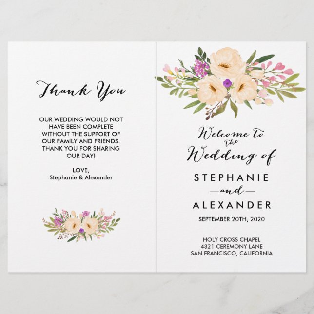 Lámina Watercolor Ivory Bouquet Anemones (Anverso)