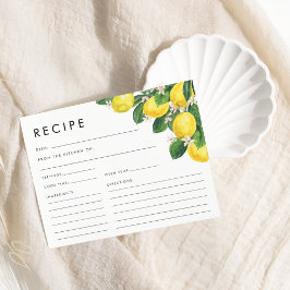 Lámina Watercolor Lemon Bridal Shower Recipe