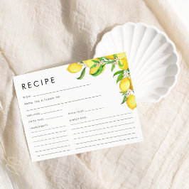 Lámina Watercolor Lemon Bridal Shower Recipe