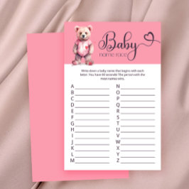 Lámina Watercolor lindo oso Baby Shower juego