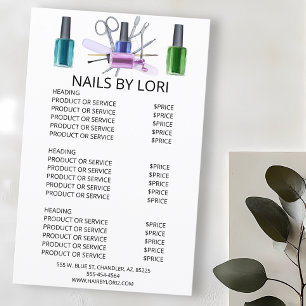Lámina Watercolor Nail Technician Business Services Price