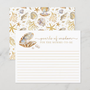 Lámina Watercolor Ocean Little Pearl Baby Shower Advice C