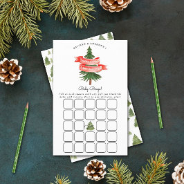 Lámina Watercolor Pine Tree Merry Little Baby Shower Game