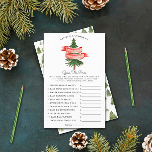 Lámina Watercolor Pine Tree Merry Little Baby Shower Game
