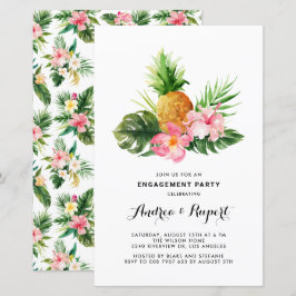 Lámina Watercolor Pineapple Tropical Engagement Party