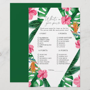 Lámina Watercolor tropical - Qué hay en tu juego de bolso