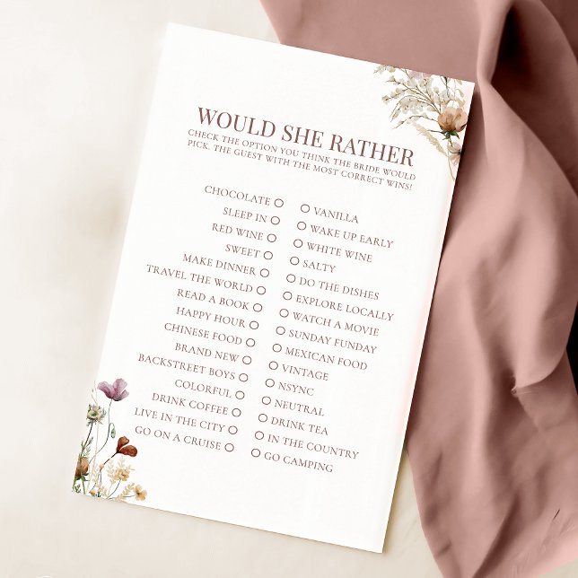 Lámina Watercolor Wildflower Bridal Prefiere Jugar (Subido por el creador)