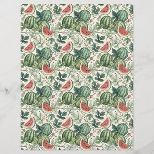 Lámina Watermelon vintage bontanic scrapbook papel beige