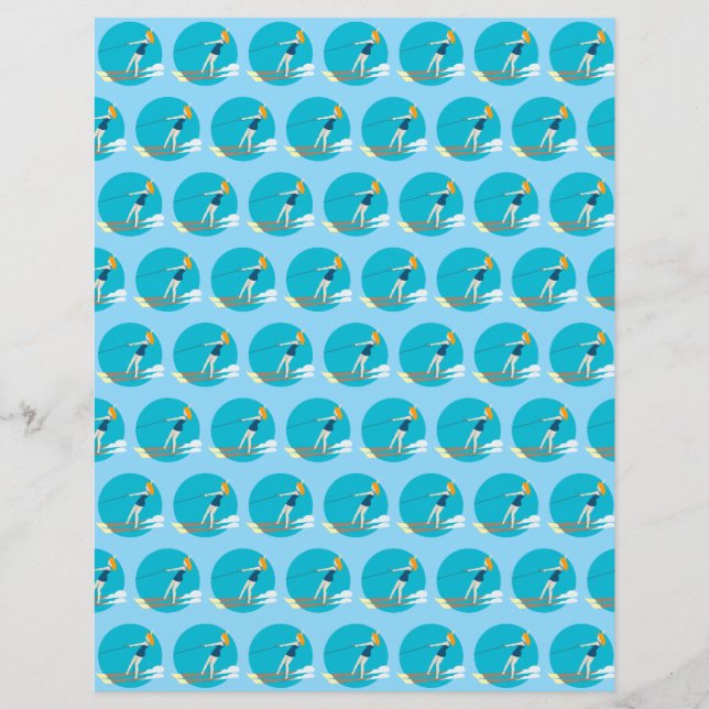 Lámina Waterski de estilo vintage (Anverso)