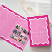 Wave Hot Pink Baby Shower Game Booklet