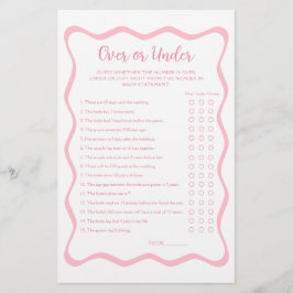 Lámina Wavly Pink Over Under Bridal Shower Game