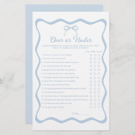 Lámina Wavy Blue Bow Bridal Shower por debajo del juego