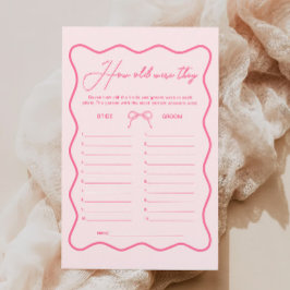 Lámina Wavy Pink Bow Bridal Shower Adivinan Juego de Edad