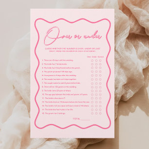 Lámina Wavy Pink Bridal Shower Over Under Game