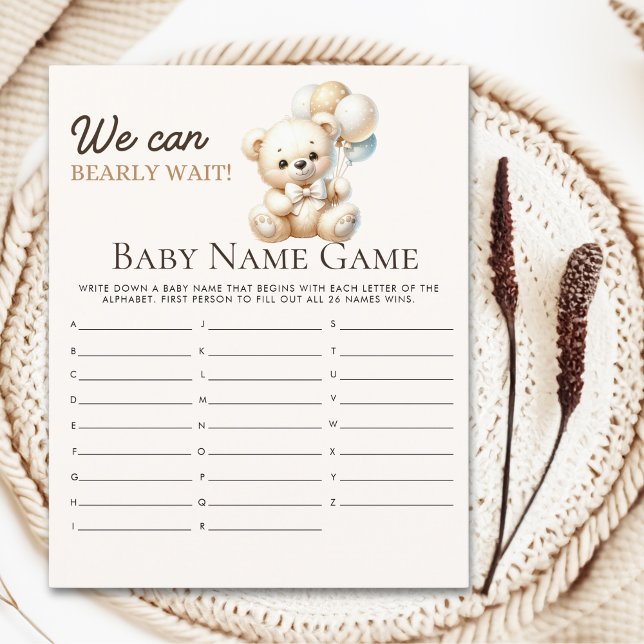 Lámina We can Bearly wait!, Baby shower Boy (Subido por el creador)