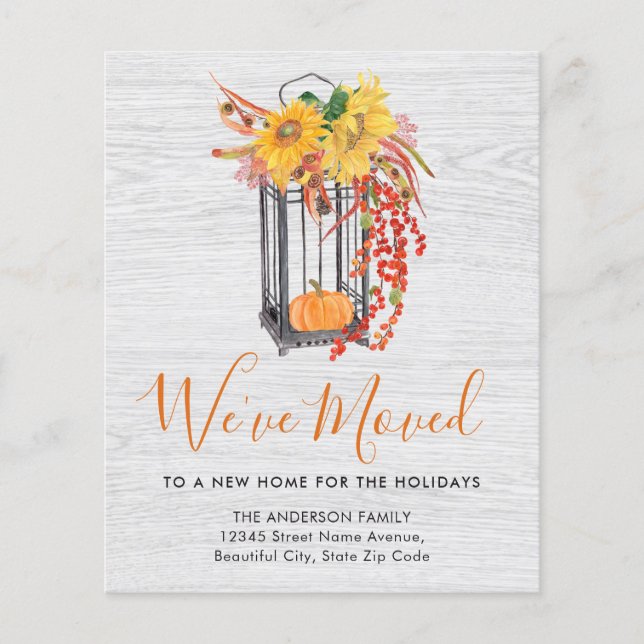 Lámina We Moved New Home Pumpkin Moving Announcement (Anverso)