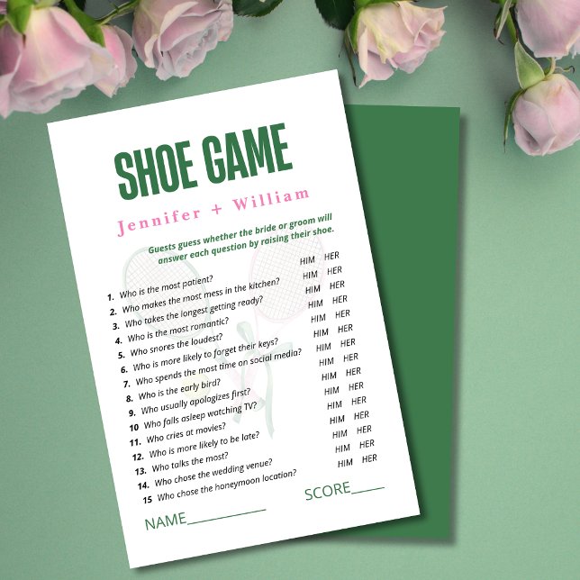Lámina Wedding Shoe Game Bridal Shower Game | Tennis  (Subido por el creador)