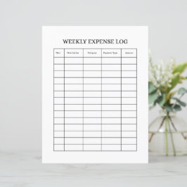 LÁMINA WEEKLY EXPENSE LOG