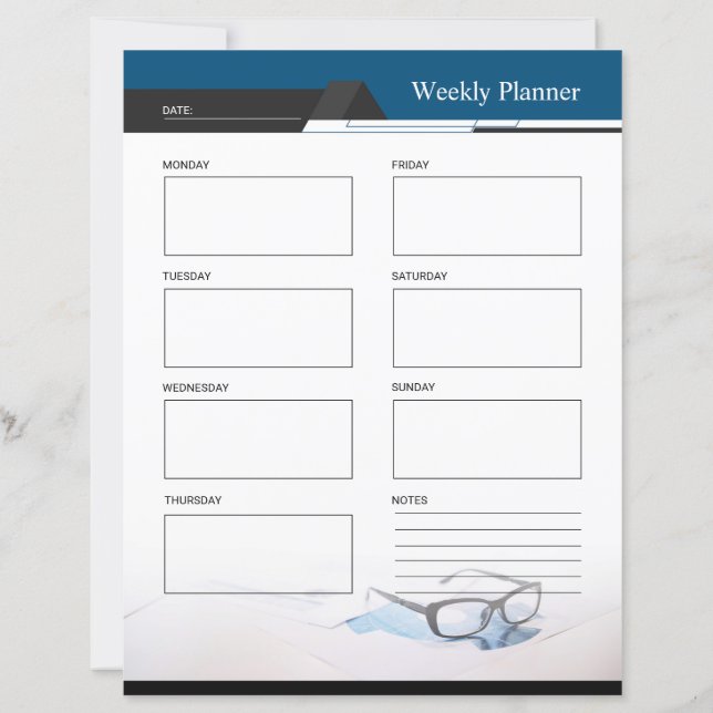 Lámina Weekly Planner and To do list template (Reverso)