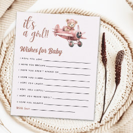 Lámina Welcome Baby Girl, Pink Teddy Bear Shower