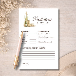 Lámina Western Boho Baby Shower Predictions & Advice Game