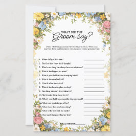 Lámina  What Did the Groom Say Tea Party Bridal Game