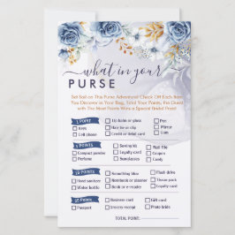 Lámina What in Your Purse Blue Floral Bridal Shower Games