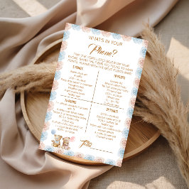 Lámina What's in Your Phone Game Card Teddy Bear