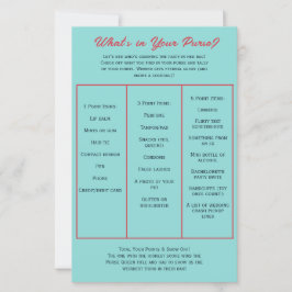 Lámina What's in Your Purse? Bachelorette Party Game