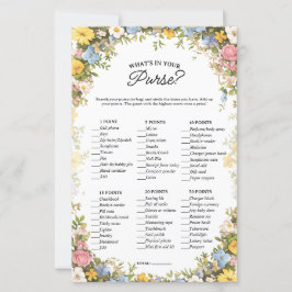 Lámina What's in your Purse Bridal Floral Party Game