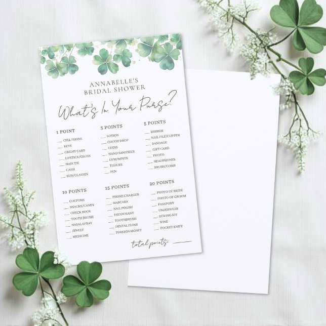 Lámina What's In Your Purse Bridal Shower Game (What's In Your Purse Bridal Shower Game)