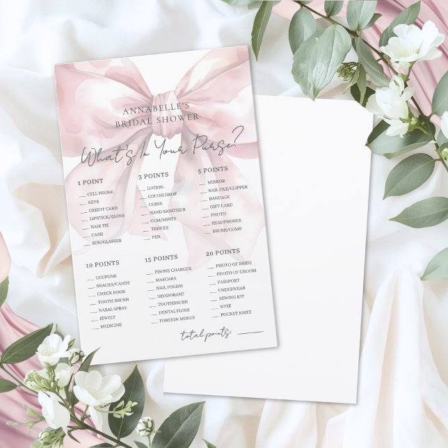 Lámina What's In Your Purse Bridal Shower Game (What's In Your Purse Bridal Shower Game)